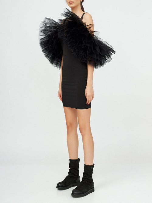 Tulle Ruffle Mini Dress
