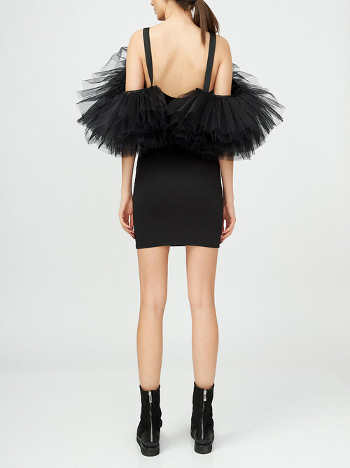 Tulle Ruffle Mini Dress