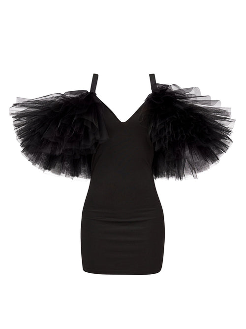 Tulle Ruffle Mini Dress