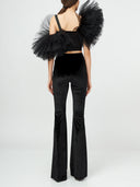 Asymmetric Tulle Ruffle Top