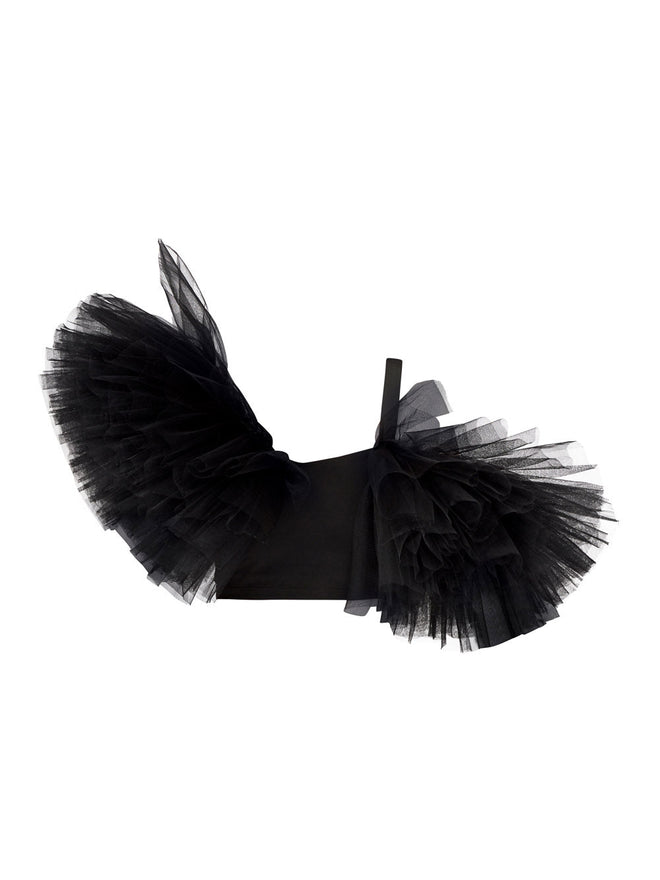 Asymmetric Tulle Ruffle Top
