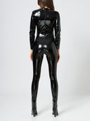 Long-sleeved latex jumpsuit